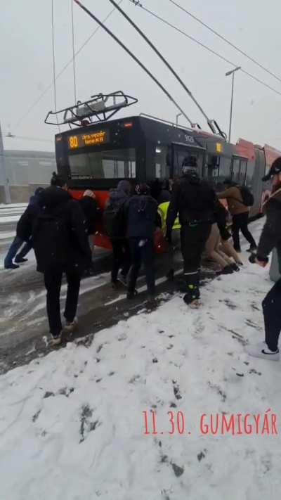 Hungayry when 2cm of snow (this would never happen in Finland)