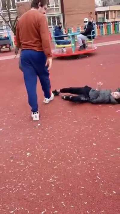 Man throws kid into instant coma on the playground