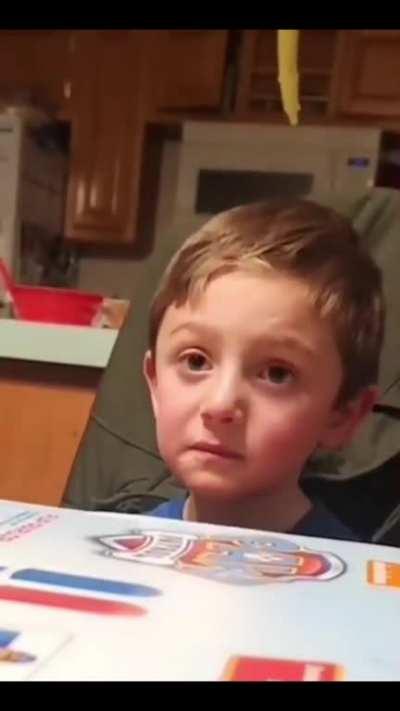 He thinks that he was eaten by his mom