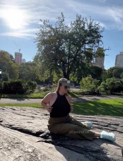 Quick titty flash in Central Park New York