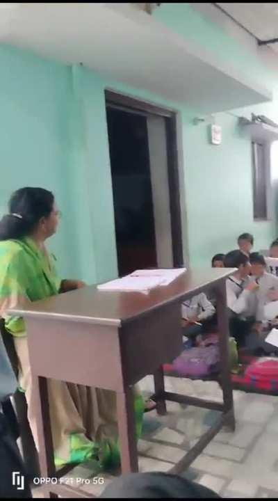 Meet a teacher in the Indian School asking Hindu children to beat a Muslim child. She says that she has made it her duty to do that.