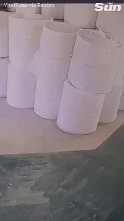 Bro tried to wipe off the fire using his hands.