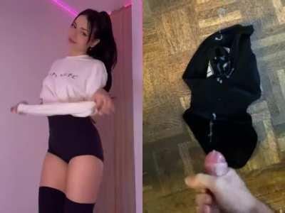 Your sis left her shorts in the laundry, they smelled so good you had to cum in them.