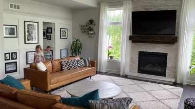 Hidden office off the living room