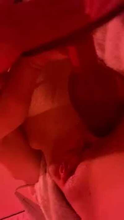 Girthy plug in her ass