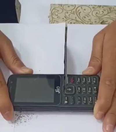 JioPhone cut into half