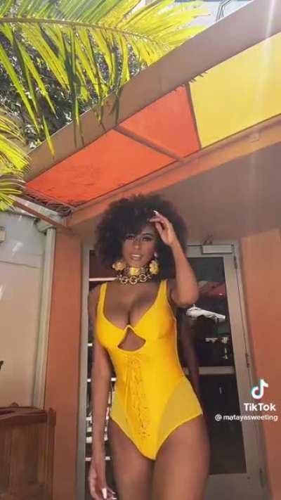 In a swimsuit with friends