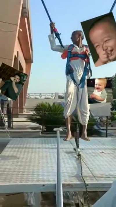 old man having good time.