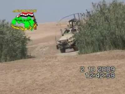 Short clip of insurgents in Iraq constructing, planting, and then the detonation of an IED on an MRAP (not sure if Iraqi operated or American) not sure what kind of MRAP but kind of reminds me of a Caiman, would like to know if any of you guys could ident