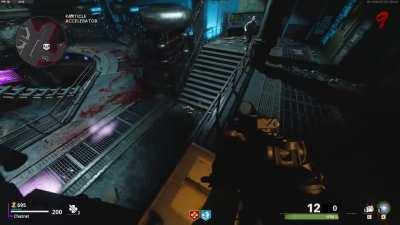 (BOCW) If you stand in a spot where Zombies cannot reach you, they will throw pieces of themselves at you