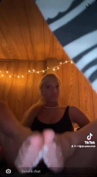 POV Collage Blonde Give You Feetjob