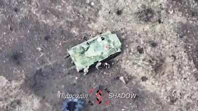 Avdiivka direction. Colourful footage of a hunt for russian infantry by the Shadow aerial reconnaissance unit.