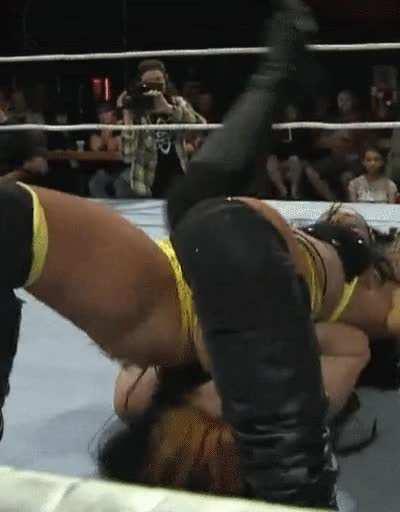 Santana pins Priscilla Kelly with her ass