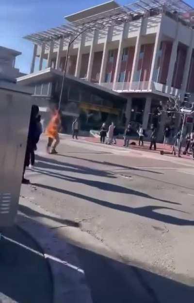 Self immolation, man set himself on fire at UC Berkley. Allegedly suffering mental health episode.