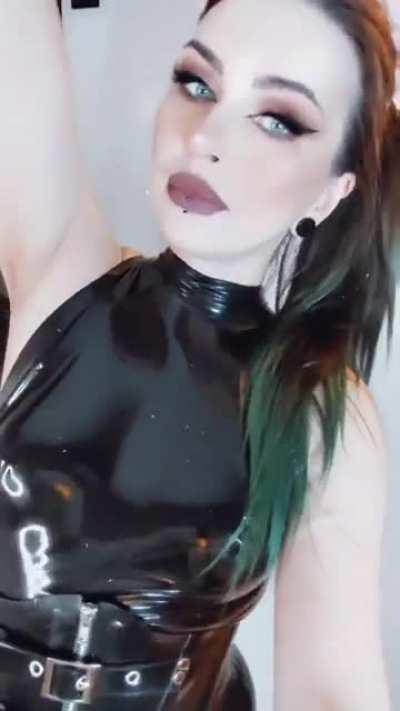 Dancing in a latex outfit