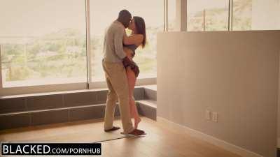 Hot Babe grabbed and kissed by her man