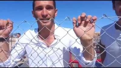 Israeli settlers take over a Palestinian children’s playground with protection from Israeli soldiers.
