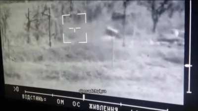 Ukrainian Stugna-P operator striking a group of Russian soldiers with an ATGM. 2023