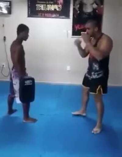 Ahh yes. The first time the Kru thinks you're good enough to take a proper hit