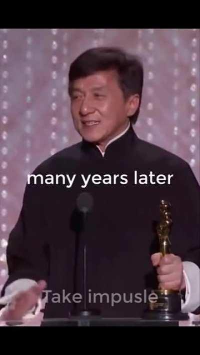 Jackie Chan finally getting his award after 56 years