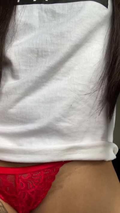 Get down on your knees, pull my thong aside and eat me!