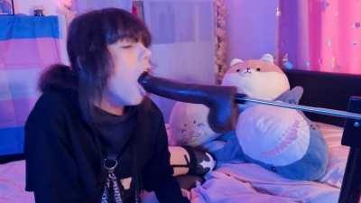 Nine inches in my little throat!