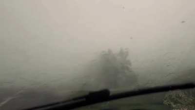 Damaging microburst in North Dakota