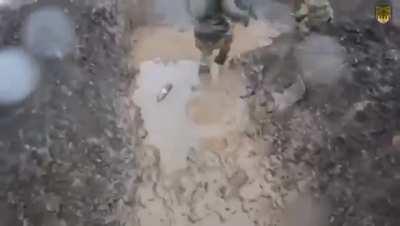 These are the current conditions in the trenches somewhere in the eastern part of Ukraine 