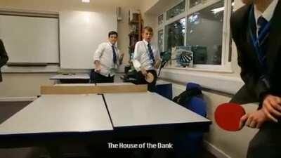 Throwing a ping pong paddle in anger