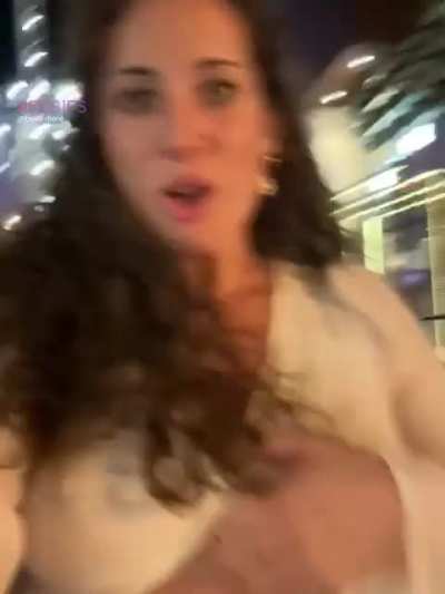 Enjoying a night out with my tits out