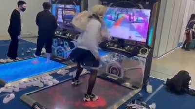 Hifumi at the arcade when she has no one to hangout with at the moment