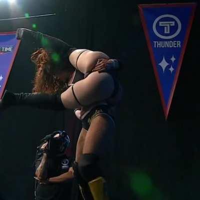 Thunder Rosa grabbing Priscilla Kelly's thick pale ass