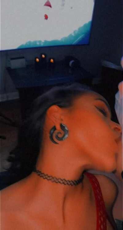 Just letting my friend suck my titty while I play a game (OC)