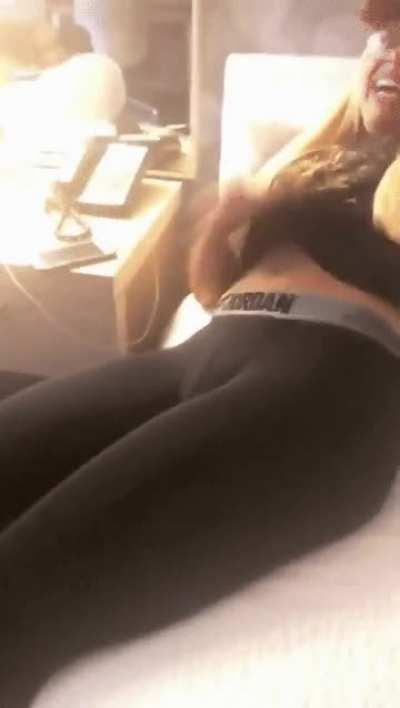 Liv showing us her pussy