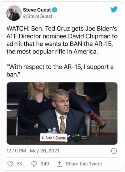 He supports an AR-15 Ban