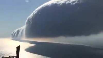 Roll cloud over Lake Michigan, USA