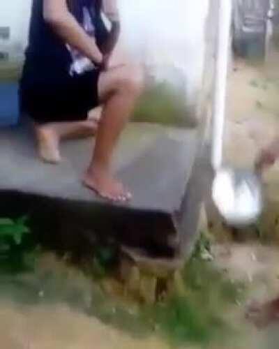 Brazilian dude tries to scare his mom