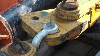 Testing a 150t shackle to 700t and speeding up the video you can see all the steel components stretch and then go back to their original shape. No plastic deformation.