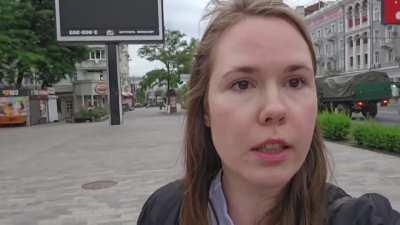 Journalist Alina Lipp claims that the convoys in central Rostov belong to Wagner