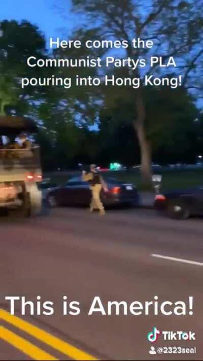 Communist Party’s PLA is pouring into Hong Kong!! Wait, This is America.