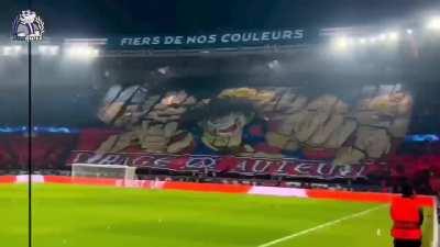 One Piece Football choreography by the fans of PSG against Bayern Munich