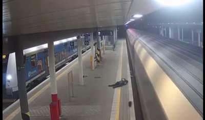 Man gets hit by train and survives