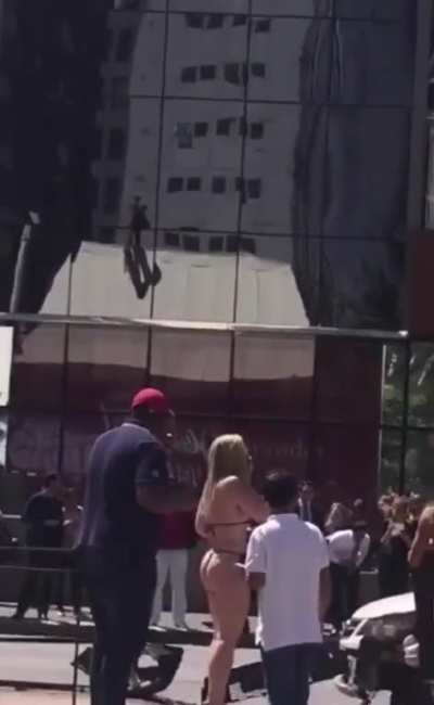 Driver stares at the ladies instead of the road
