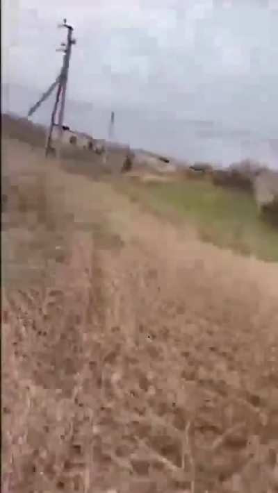 Ukrainian soldier steps on a mine. 