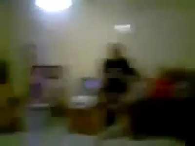 Headbutt and a knee to the crotch