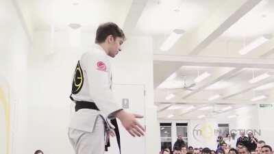 Marcelo Garcia surprises student with a promotion,student thinks he's being promoted to a 4 stripe brown belt which Marcelo has in hand. Marcelo gets behind him to tie the belt and pulls out a black belt and the student cries. Best video I've seen in year