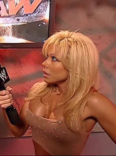 Terri in a low cut top showing off those bolted on tits
