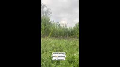 Two-part video of an American volunteer in a firefight with Russian forces