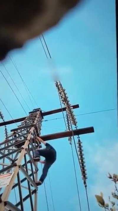 Let’s touch the wires that are hung above us so we can’t touch them