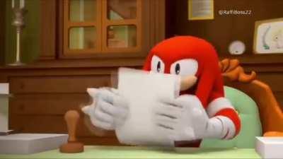 Knuckles approving visual novels